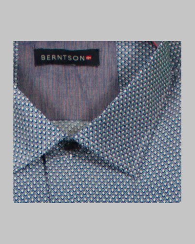 Berntson herre skjorte 9063-446 blå dråbe mønster