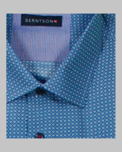 Berntson herre skjorte 9063-413 blå mønster