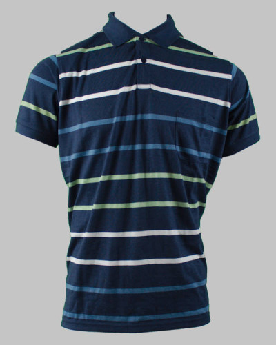Berntson Polo shirt - Mørkblå stribet 5548-166
