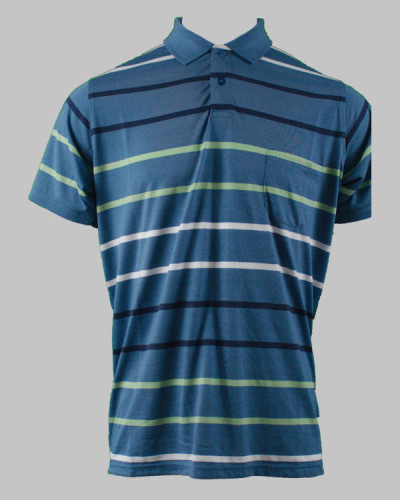 Berntson Polo shirt - Blå stribet 5548-165